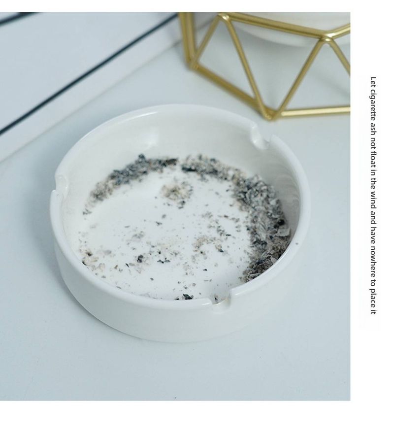 Geometric Metal Ashtray Set - Modern Nordic Home & Office Decor, Ceramic Bowl With Gold/Black Finish, Multi-Purpose Gift_voghion.com