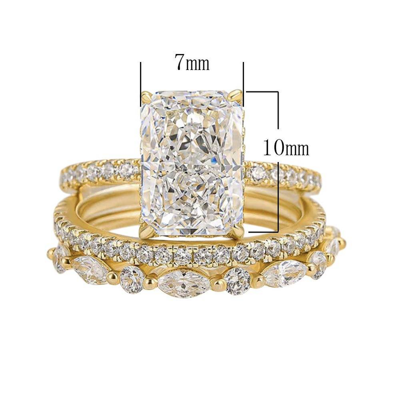 Set di anelli da donna in argento sterling con zirconi cubici taglio ghiaccio, eleganti anelli geometrici impilabili da indossare ogni giorno, regalo di lusso leggero per lei_voghion.com