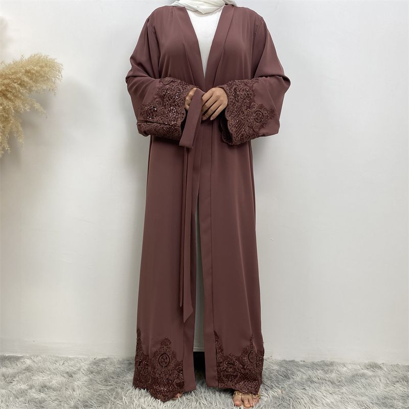 Faslı Kadın Kaftanı Yeni Türkiye İşlemeli Kaftan İslami Tesettür Tesettür Elbise Etek Ucu Manşet Aplike Ramazan Abaya Müslüman Dubai_voghion.com