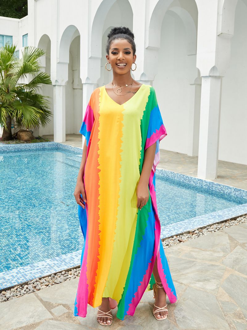 Boho Chic Cotton Beach Cover-Up – Loose Robe Style Swimsuit Outerwear For Vacation & Poolside Relaxation_voghion.com