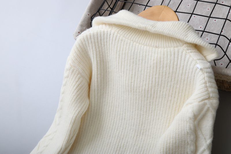 Halbreißverschluss Twisted Strickpullover für Mädchen für mittlere und große Kinder Herbst und Winter Kinderpullover Neue Kinderkleidung_voghion.com