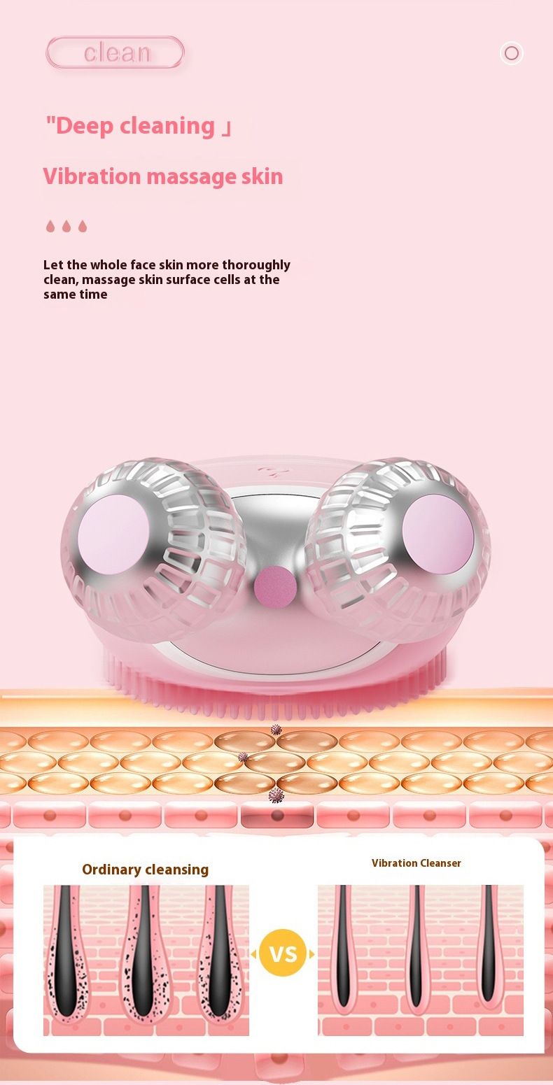 Detergente viso in silicone - Dispositivo di bellezza elettrico per la pulizia dei pori e il massaggio lifting_voghion.com