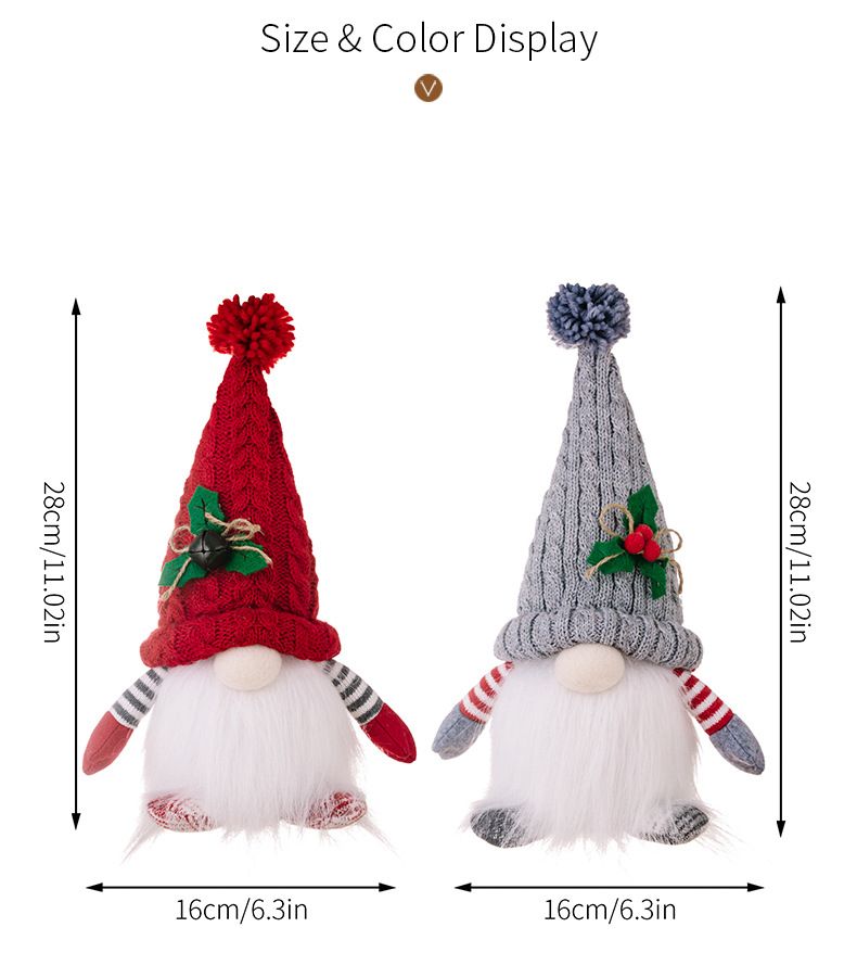 Neu Weihnachtsschmuck Weihnachten gehobenen mit Lichtern Zwerg Strickmütze leuchten Rudolph Puppe Dekoration_voghion.com