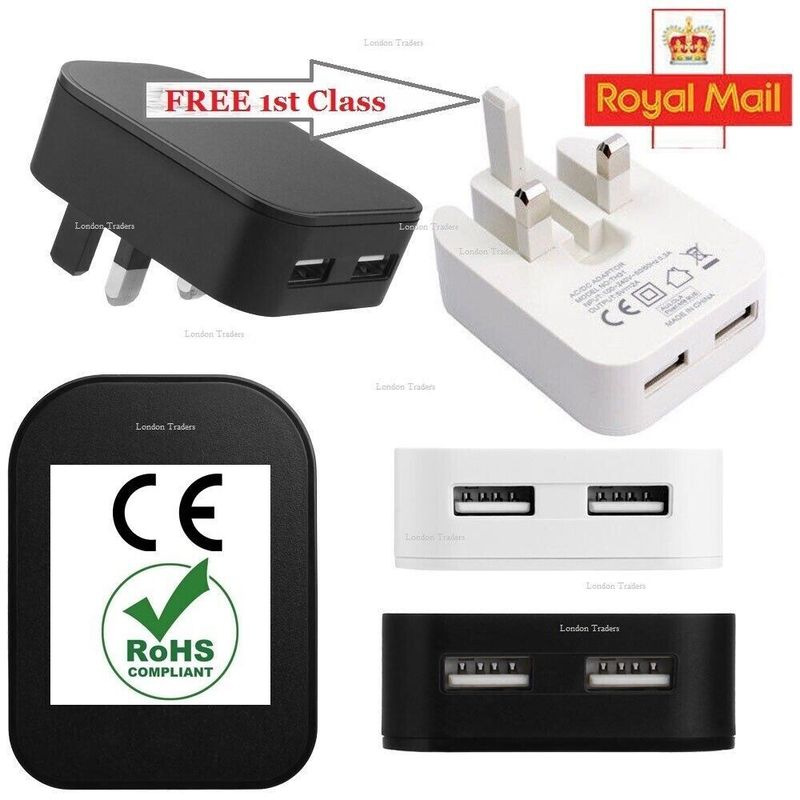 Schnelles Dual Twin 2 Port USB Klappladegerät UK Netzstecker Adapter 2AMP_voghion.com