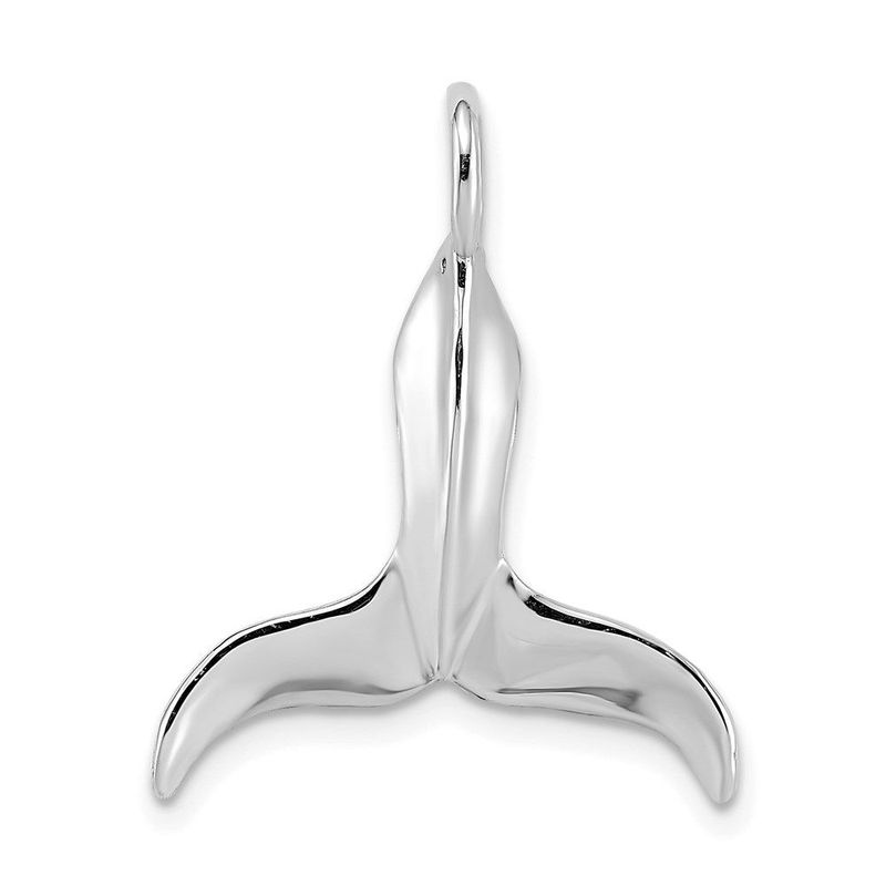 14K White Gold 3-D Polished Whale Tail Charm_voghion.com
