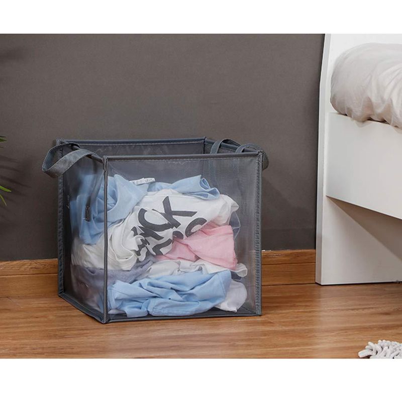 Collapsible Mesh Laundry Basket - Foldable Pop-Up Storage Bin For Clothes Bathroom Kids Room & Dorm (Large Breathable Design Space-Saving)_voghion.com
