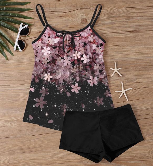 Women's Clothing Sexy Printed Sling Split Boxer Briefs Large Size Bikini_voghion.com