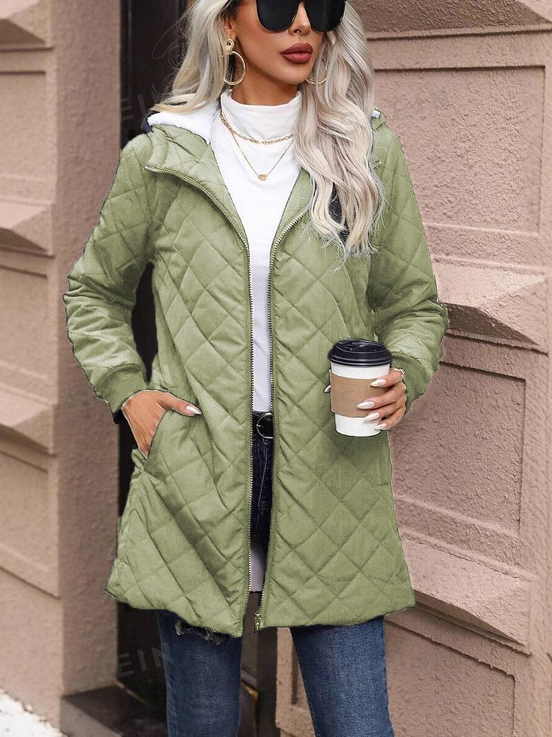 Damen-Wintermantel mit Fleecefutter und Kapuze – weiche Pufferjacke aus Polyester mit Kunstpelzbesatz, warme und stylische Oberbekleidung für Freizeit und Outdoor_voghion.com
