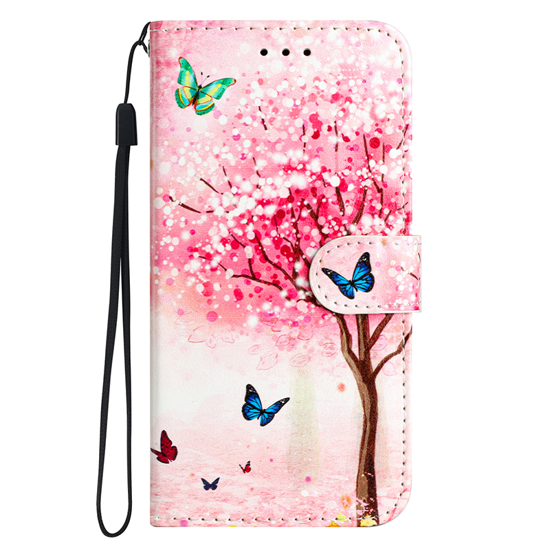 Capa tipo carteira com estampa de borboleta para Samsung Galaxy A05 A05S A15 A25 A35 A55 5G, capa traseira magnética de couro_voghion.com