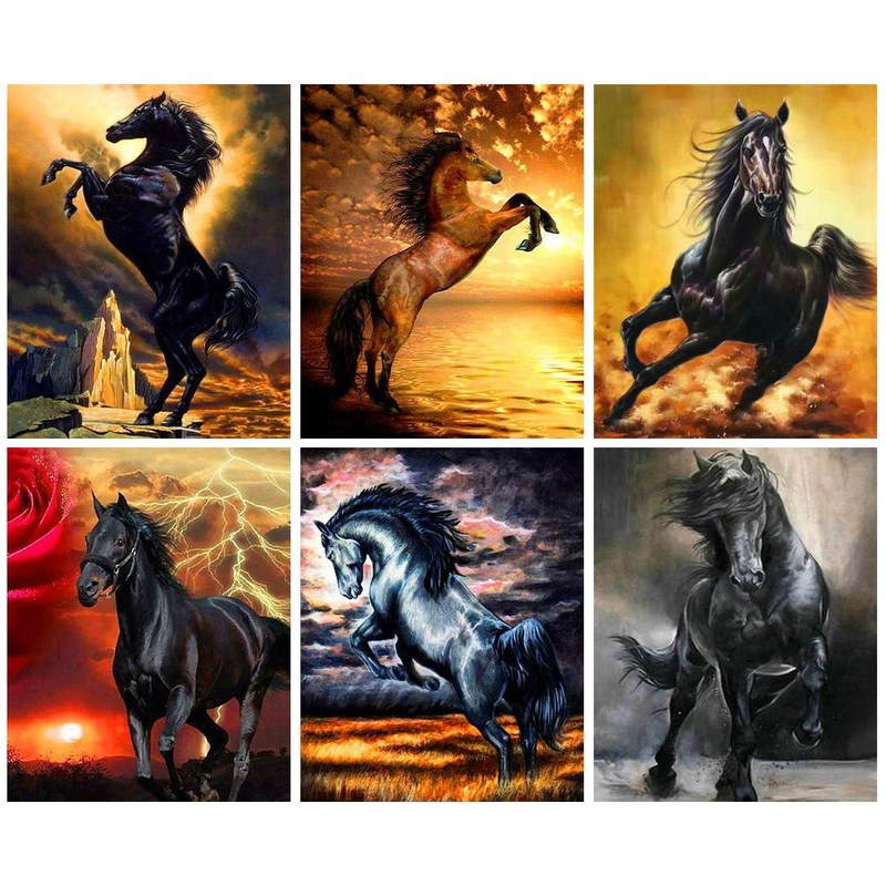 PhotoCustom pintura clásica por números pintura a mano lienzo pintura Cool Horse decoración de sala de estar regalo único_voghion.com