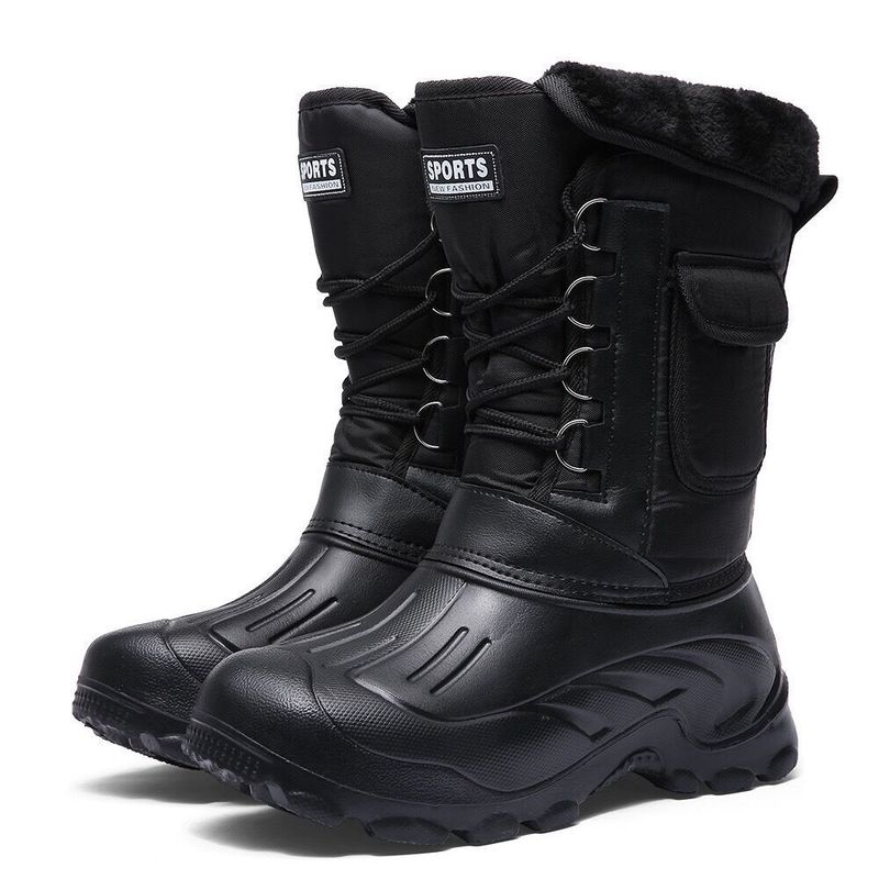 Glide Work Safety Men's Fishing Lightweight Shoes Thickened Waterproof Warm Outdoor Cold-Proof Snow Boots_voghion.com