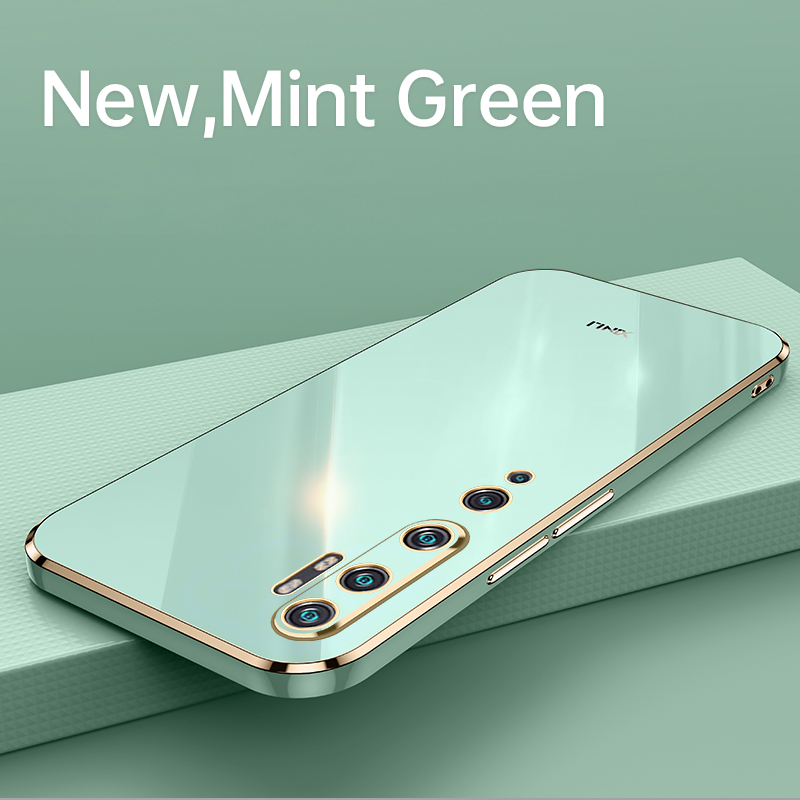 High Quality Plating Silicone Phone Case for Xiaomi Mi Note 10 CC9 Pro Coque Straight edge Soft Back Cover_voghion.com