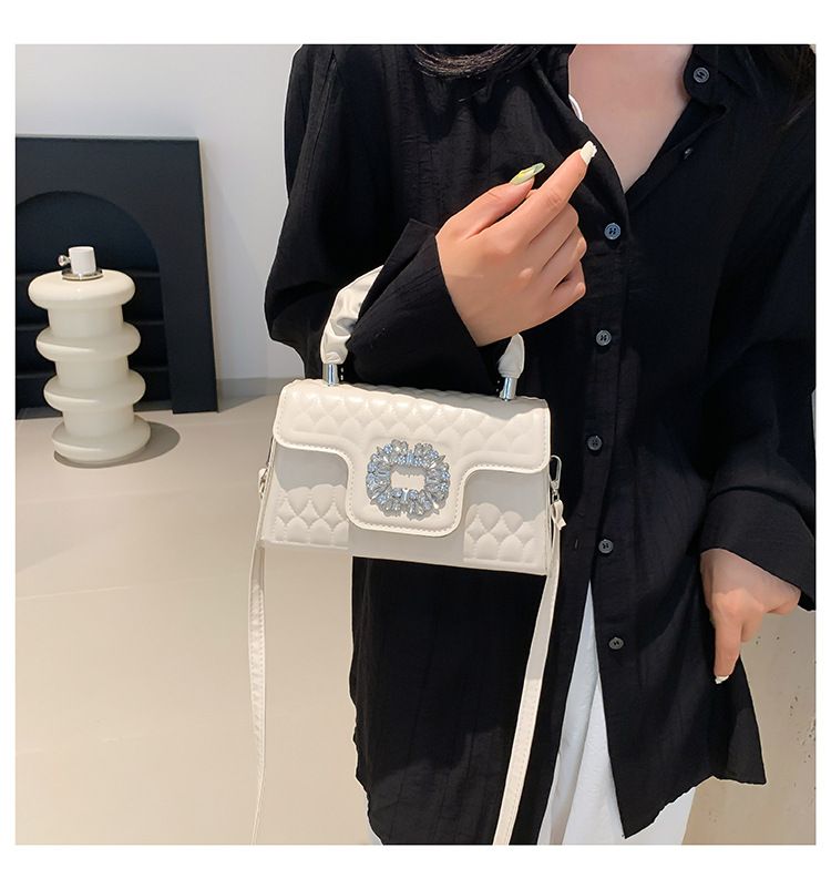 Women's Bags Fashion Diamond Studded Small Square Bag Gemstone Handbag Ladies Bag Foreign Temperament Shoulder Messenger Bag_voghion.com