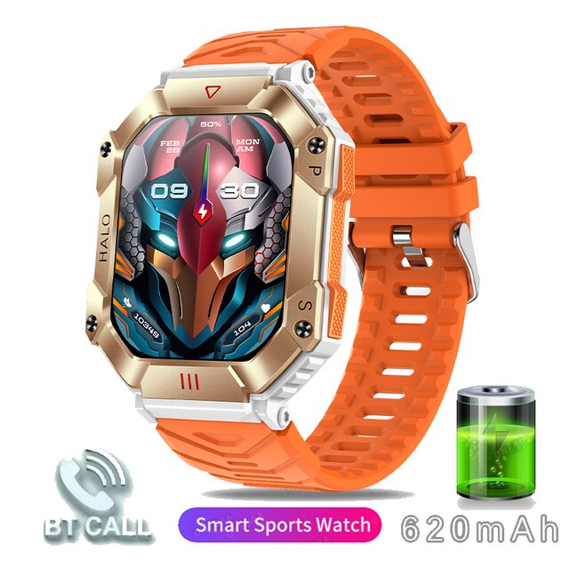 2023 KR80 akıllı saat dayanıklı IP68 su geçirmez askeri spor izle 620mAh pil Bluetooth erkek akıllı saat Xiaomi Android Ios için_voghion.com
