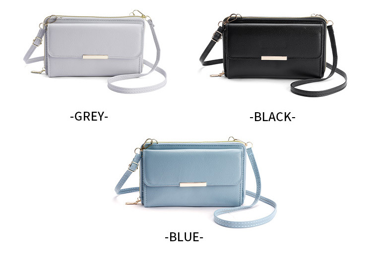 Portafoglio lungo da donna, borsa per cellulare di grande capacità in stile coreano, borsa piccola a tracolla, portamonete, borsa per cellulare alla moda e versatile_voghion.com