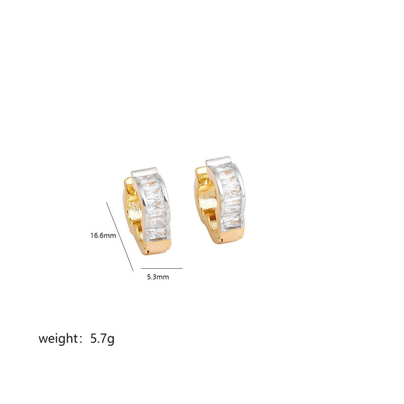 Classic Versatile, No Mistakes, One Pair of Cloud Geometry Inlaid Zircon Lovers, Metal Copper Women's Earrings, Simple Daily Style, Elegant Earrings_voghion.com