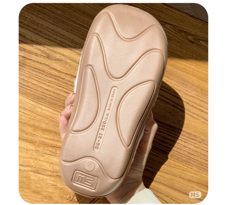 Baumwollpantoffeln für Damen im Herbst und Winter, für drinnen und draußen, warm, verdickt, rutschfest, flauschig, für den Haushalt, zum Trampeln von Scheiße_voghion.com