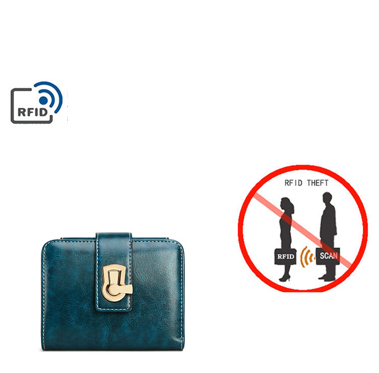 Women's Wallet & Men's Wallet Rfid Anti-theft Brush Ladies Wallet Zipper Wallet Coin Purse Lock Short Wallet_voghion.com