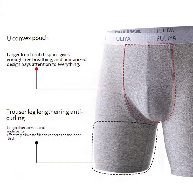 Roupa íntima masculina de algodão puro, roupa íntima antidesgaste estendida para pernas, tamanho grande, 200 libras, verão, virilha respirável, sem virilha, calças grandes para esportes_voghion.com