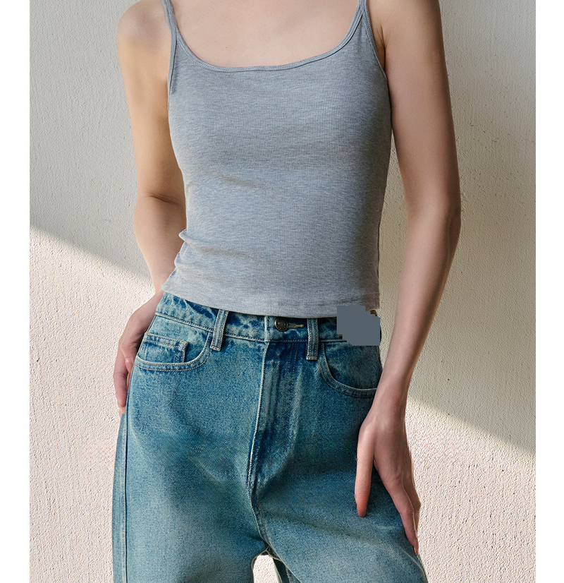 Lente & Zomer Gestreept Halter Vest | Ingebouwde Borstpad met Geïntegreerde Cup | Slim Fit Bovenkleding & Rug-Afslankende Basislaag - L Gewicht 55-70 Kg_voghion.com