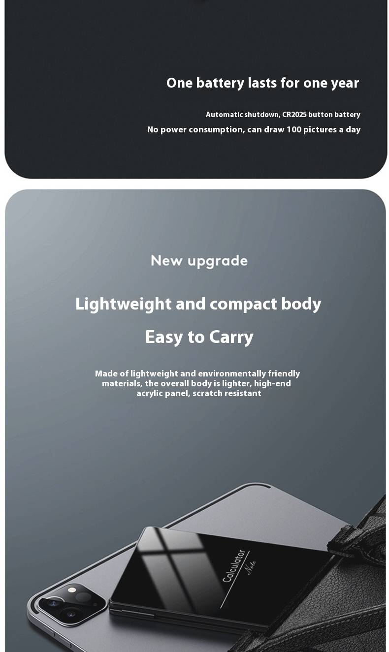 Solar-Powered Scientific Calculator With Writing Pad - 12-Digit Display, Dual Power (Battery & Solar), Portable & Lightweight For Students, Office_voghion.com