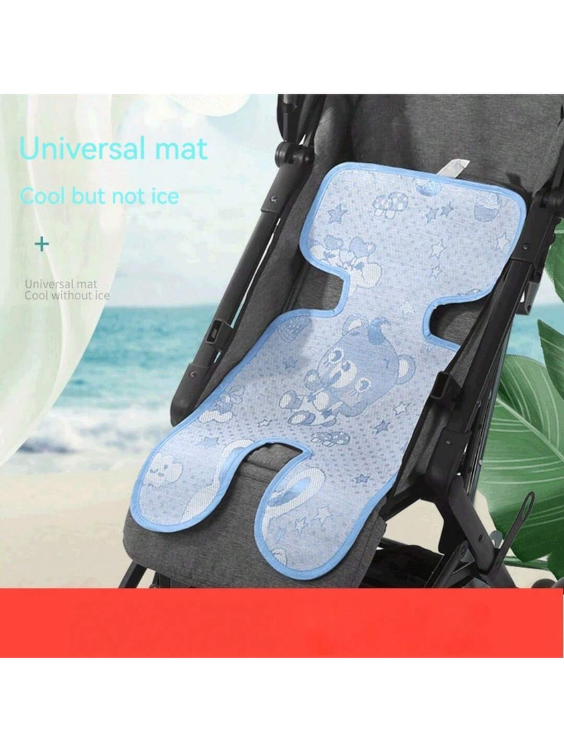 Alfombrilla de seda fría para cochecito de bebé, universal, para silla de comedor, transpirable, para paraguas infantil, alfombrilla refrescante para coche_voghion.com