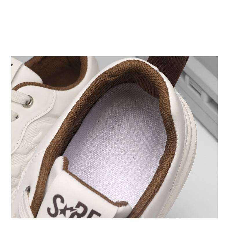 Modische Herren-Sneaker mit dicker Sohle – lässige, bequeme Schuhe zum Laufen und für den Alltag – atmungsaktives und leichtes Design – erhältlich in Braun und Weiß_voghion.com