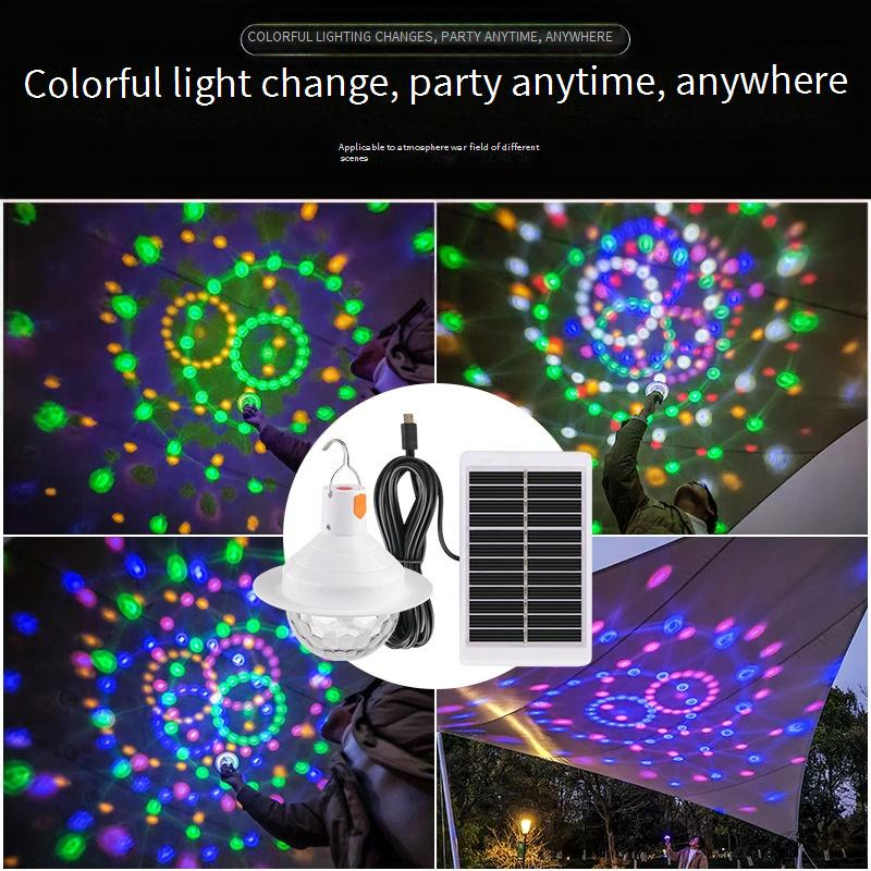 Solar Powered LED Magic Ball Light With 3 Color Modes, USB Rechargeable, Waterproof For Camping, Parties & Outdoor Decoration_voghion.com