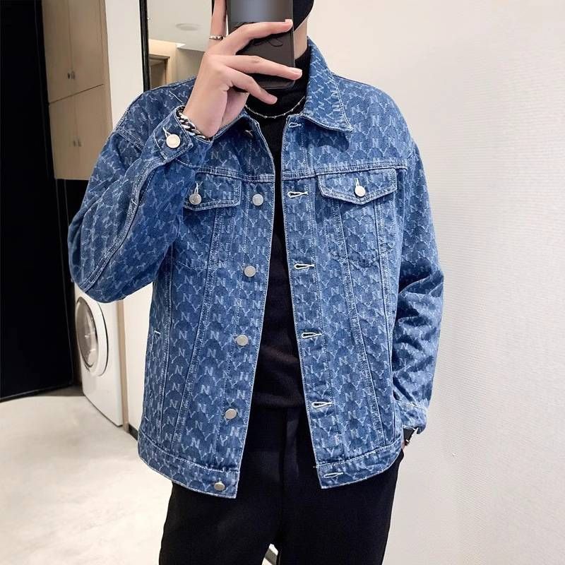 Jeansjacke für Herren, lässig, lockere Passform, Vintage-Stil, modische Oberbekleidung für Frühling und Herbst für Teenager und junge Erwachsene_voghion.com