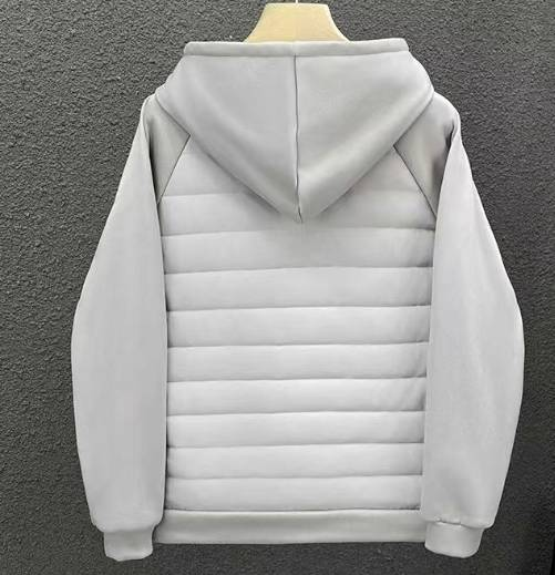 Piumino con cappuccio e stampa di cavalli da uomo, giacca casual leggera e ampia_voghion.com