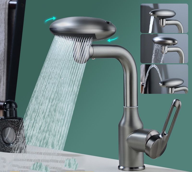 Spacecraft-Style Basin Faucet Washbasin With Hot/Cold Water Bathroom Sink Multifunctional Wash Basin Faucet_voghion.com