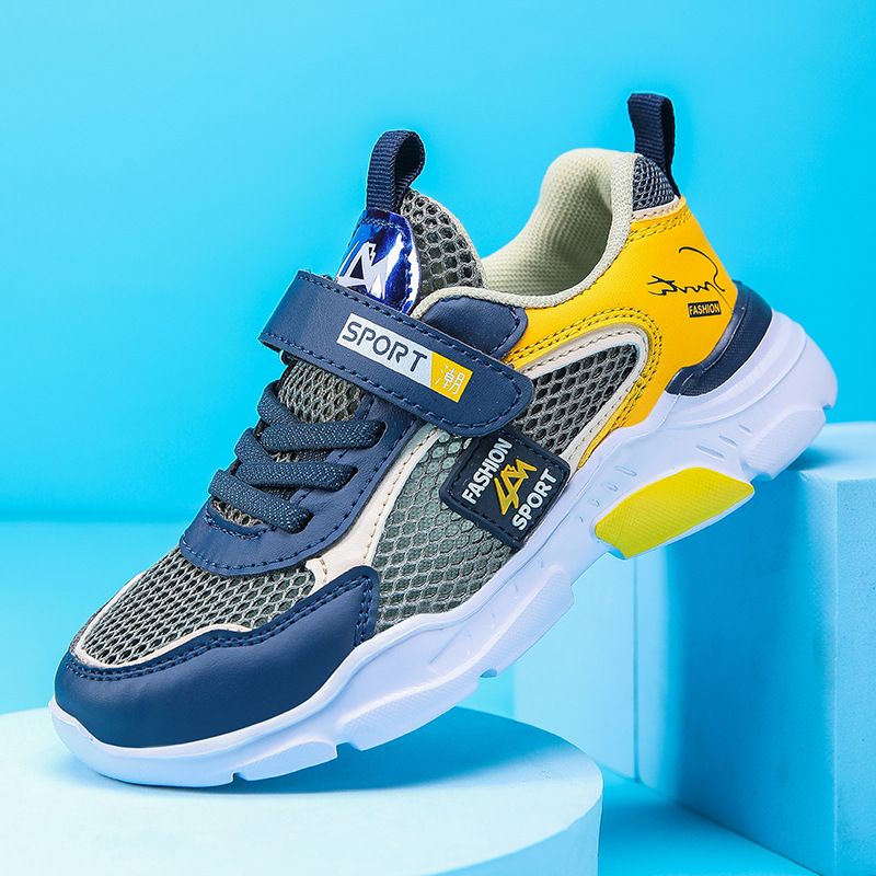 Scarpe da ginnastica sportive per bambini, scarpe da corsa casual in pelle e rete, nuove_voghion.com