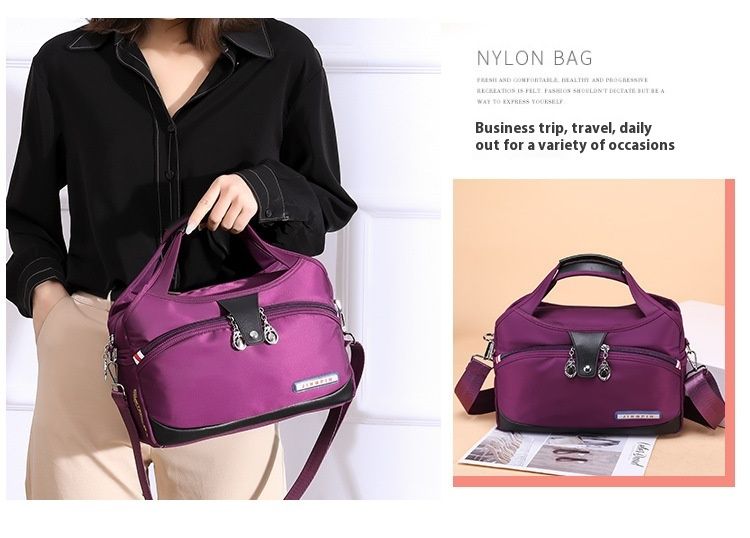 Modern och lätt Oxfordtyg Koreansk version Dam Casual Stor Kapacitet Vattentät Rese Shopping Handhållen Axelväska Crossbody_voghion.com