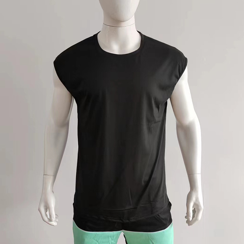 Herren Sommer Ärmelloses T-Shirt Tops Casual Loose Solid Color Dünner Abschnitt Schulter Unterhemden_voghion.com