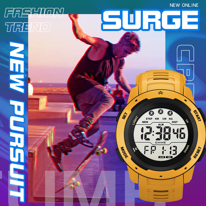 New Trendy Large Screen LED Display Digital Time Electronic Silicone Watch_voghion.com