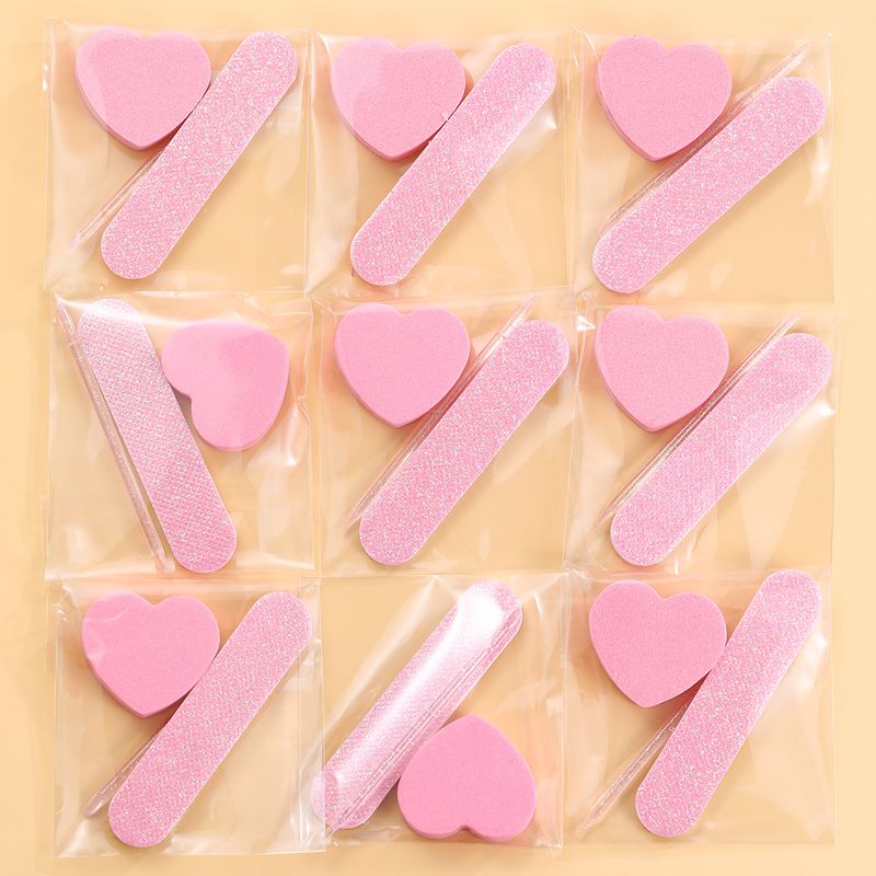 Tragbarer dreiteiliger Kristallstab, herzförmiger Schwamm, Frühlingszwiebelpulver, Nagelfeile, Maniküre-Werkzeug-Material-Kit-Set_voghion.com