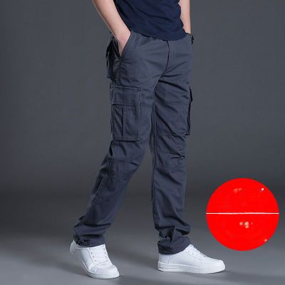 Workwear Pants Men's Casual Workwear Durable Work Pants Straight-Leg Loose-Fit Spring/Fall Casual Pants Multi-Pocket_voghion.com