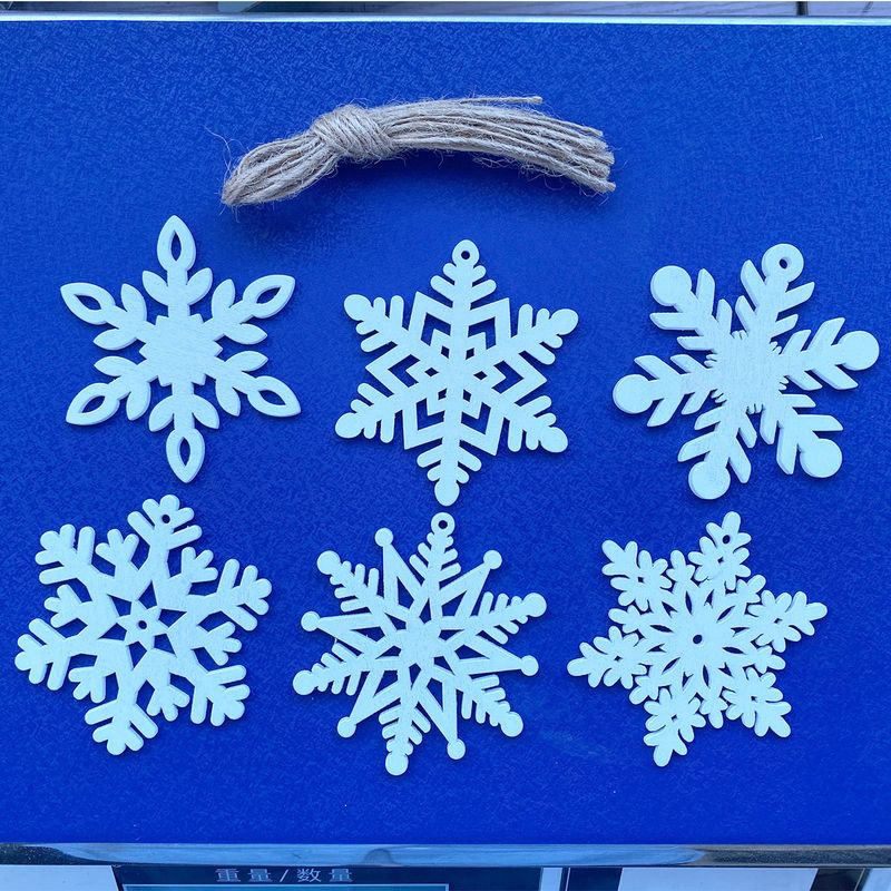 Creative Christmas Snowflake Decorative Pendant Wooden Crafts Laser Pendant Carving Snowflake Christmas Decorations_voghion.com