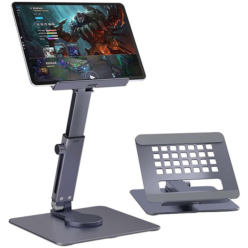 Aluminium Tablet Stänner Schreifdëschverbesserung 360° Rotatioun Multi-Wénkel Héicht verstellbar Klappbar Halter Dock fir Xiaomi iPad Tablet Laptop_voghion.com