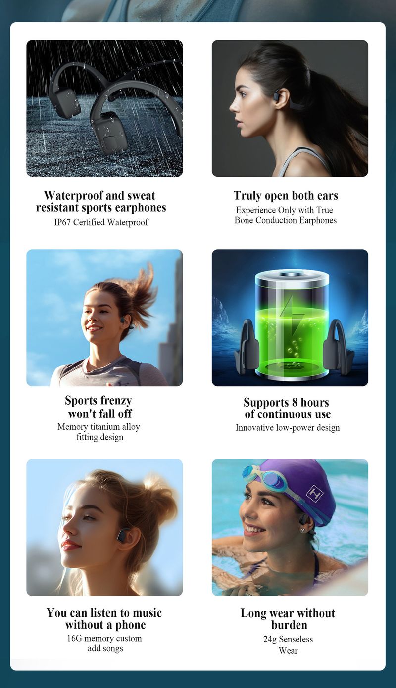 NeoGear NeoGear G02 Bone Conduction Bluetooth Headset Large Ultra-Long Battery Life Sports Running Intelligent Noise Reduction Earbud_voghion.com