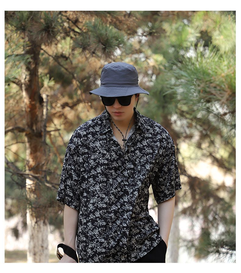 Cappello da pescatore da uomo per attività all'aperto - Protezione solare UPF 50+ e asciugatura rapida per escursionismo/pesca - Stile Boonie ripiegabile_voghion.com