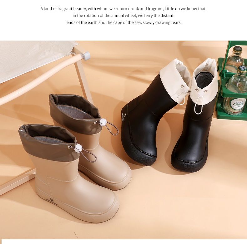 Scarpe antipioggia con coulisse da donna, alla moda e casual, taglie 36-41_voghion.com