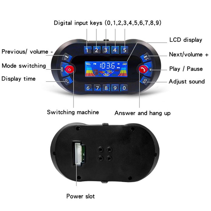 DC12V 30W Motocicleta Sem Fio Bluetooth Alto-falante Com Display Suporte Bluetooth Mãos-livres, Cartão TF, Rádio FM, Carregamento de Telefone_voghion.com