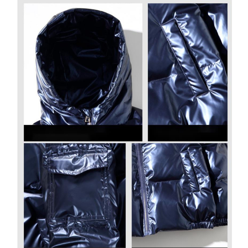 Winter heren Bright Face katoenen jas Koreaanse editie korte staande kraag katoenen jas Trend grote katoenen herenjas_voghion.com