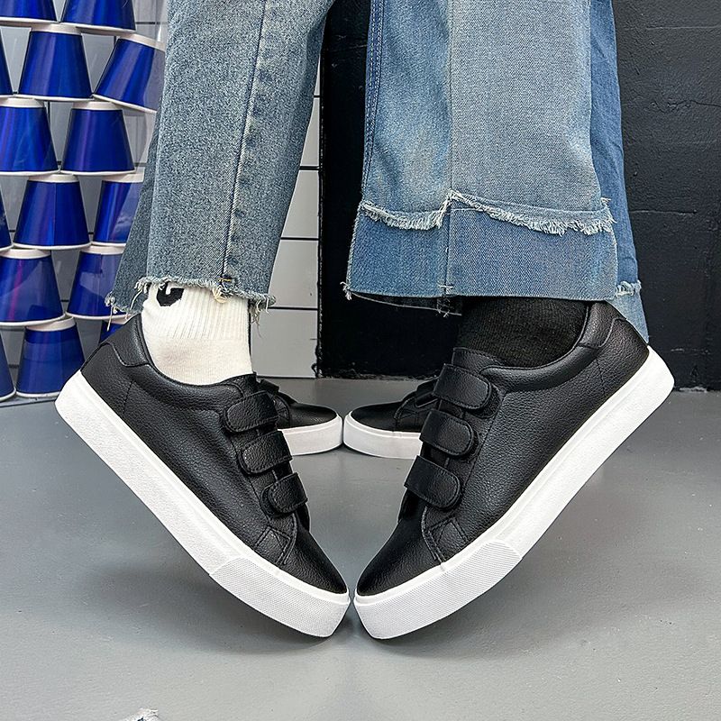 Unbeatable Quality Suit Board Magic Buckle Couple Style, Three Straps, Student Skateboard Men's Casual Small White Flat Shoes, Women's_voghion.com