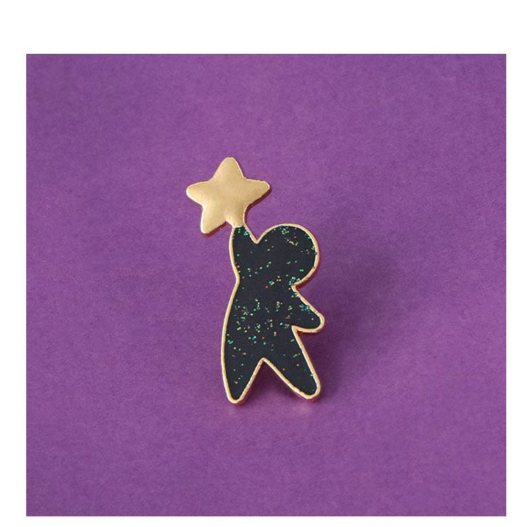Spilla a forma di omino con stella, accessorio carino per uomo e donna, regalo di compleanno per una confessione romantica._voghion.com