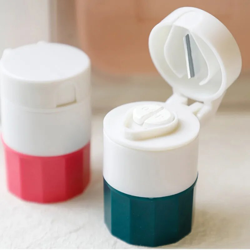 4 In 1 Portable Case Splitter Powder Pastillero Grinder Cutter Medicine Storage Drug Container Pill Box_voghion.com