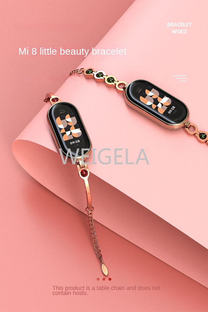 Curea de schimb din oțel inoxidabil pentru Xiaomi Mi Band 8, brățară pentru brățară pentru femei, accesorii pentru ceasuri inteligente_voghion.com