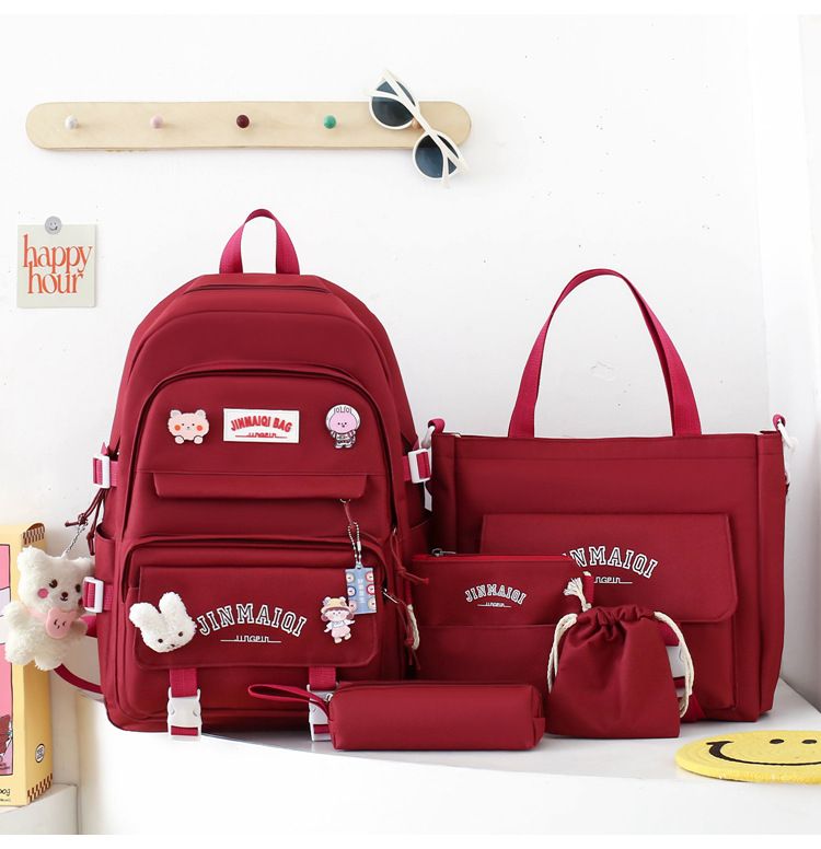 Borse da donna scuola media, scuola elementare zaino per studenti ragazza foresta colore contrasto stile carino grande capacità zaino_voghion.com