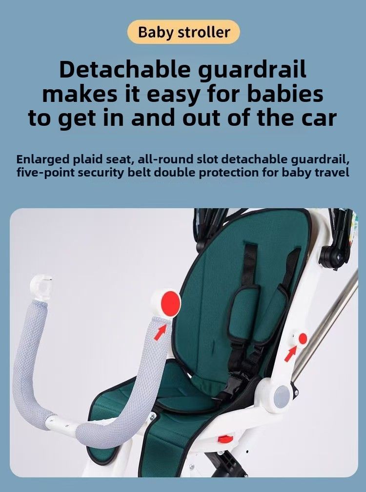 Carrito para caminar para bebés, ultraligero, plegable, para niños, altura ajustable, para sentarse y acostarse, rotación con un solo clic._voghion.com